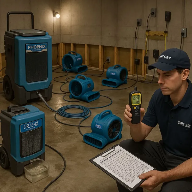 Structural Drying and Dehumidification process in Chebanse, IL